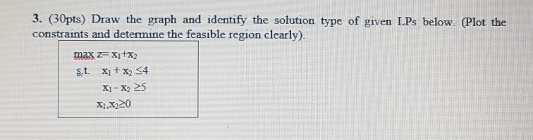 3. (30pts) Draw the graph and identify the
