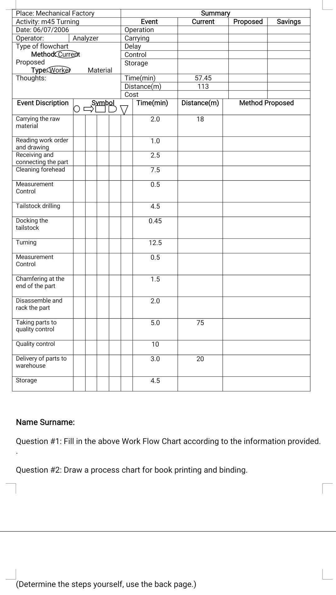 determine the steps yourself and answer question