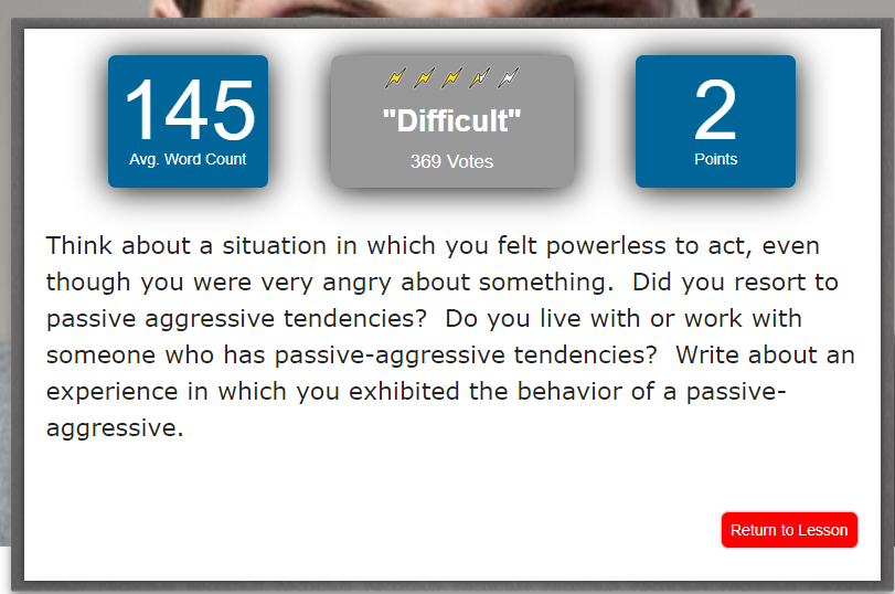 145 "Difficult" 369 Votes 2 Avg. Word Count