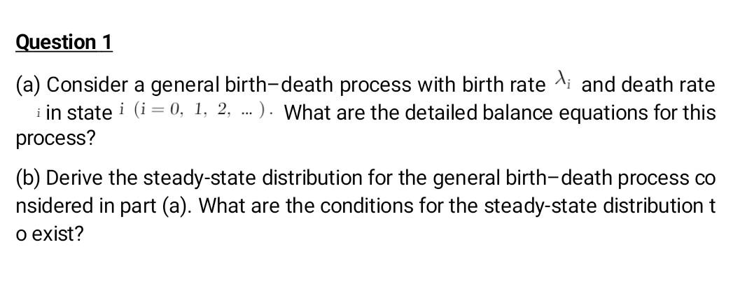 pls step by step solution Question 1 (a) Consider