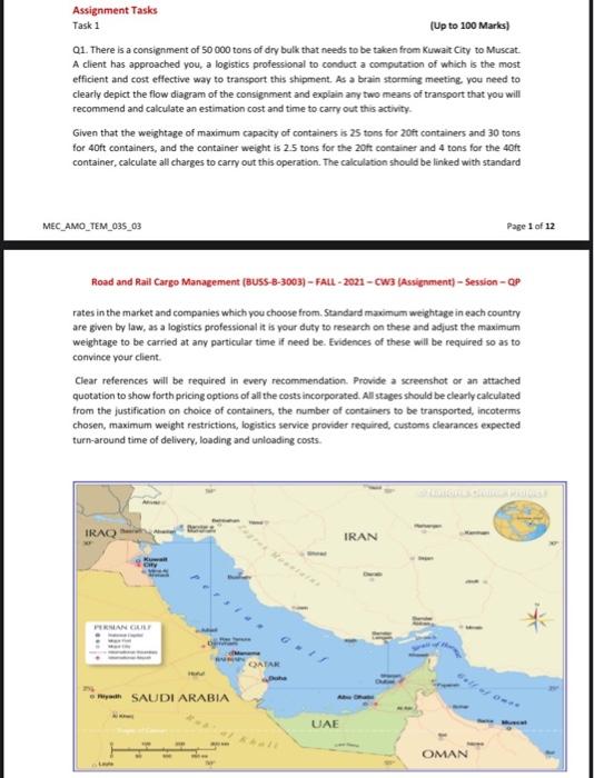Assignment Tasks Task 1 (Up to 100 Marks) Q1.