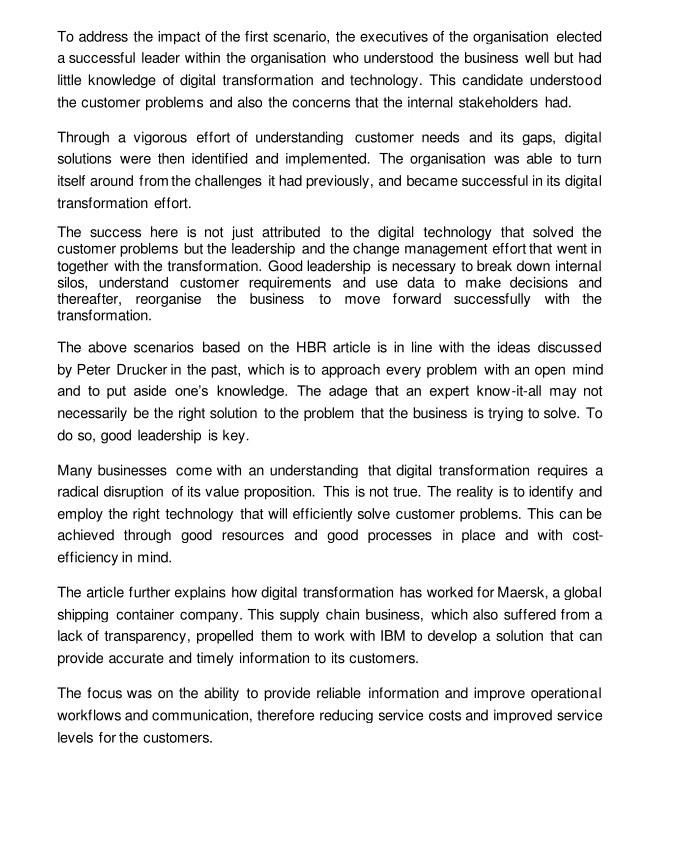 Effective leadership subject Read the case study