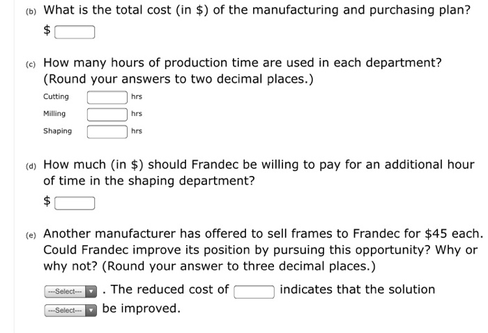 A linear programming computer package is needed.