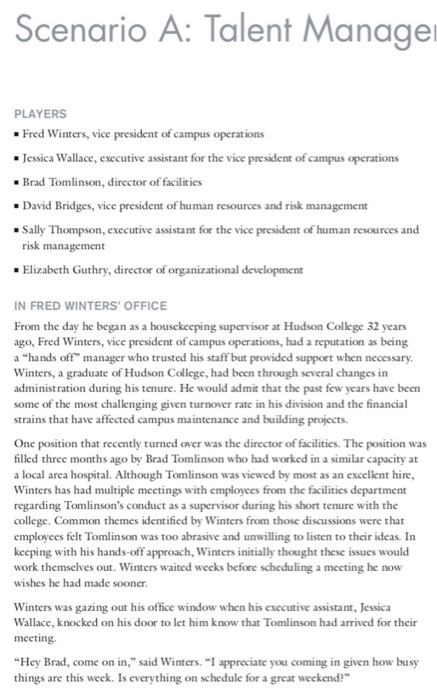 SCENARIO A: QUESTIONS FOR UNDERGRADUATE STUDENTS