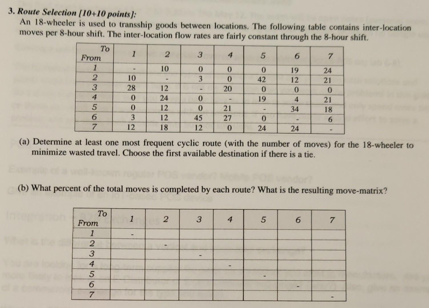 3. Route Selection (10+10 points): An 18-wheeler