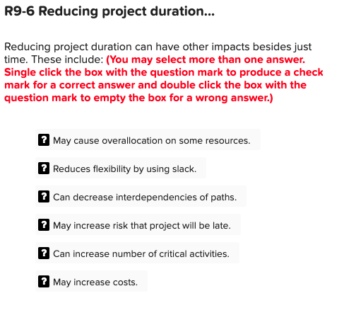 R9-1 All of the following... All of the following