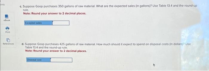 Goop incorporated needs to order a raw material