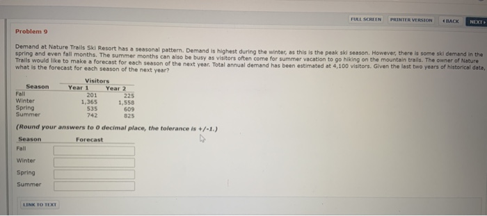 FULL SCREEN PRINTER VERSION 4 BACK NEXT Problem 9