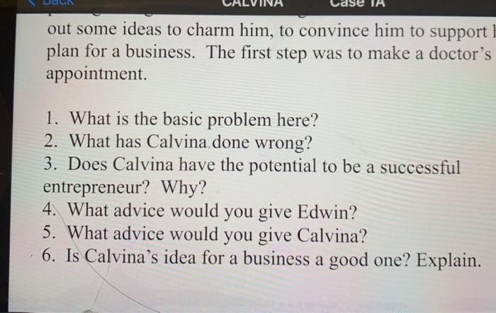 out some ideas to charm him, to convince him to