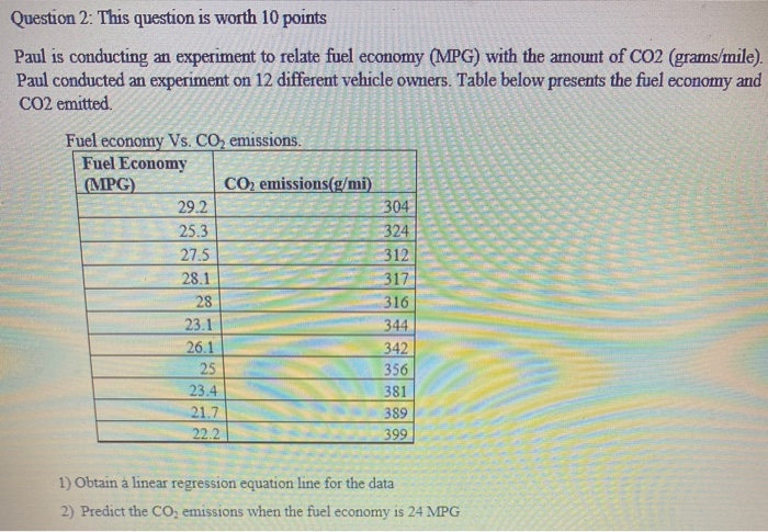 Question 2: This question is worth 10 points Paul