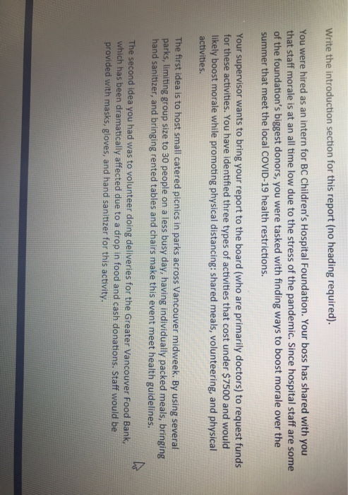 Write the introduction section for this report