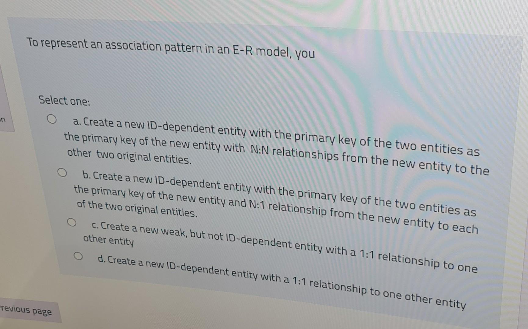 exam To represent an association pattern in an