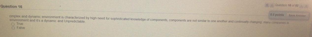 Question 16 westion 16 of 603 0.5 points omplex