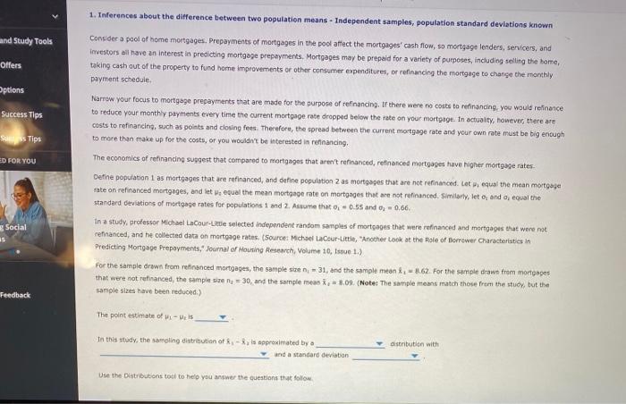 1. Inferences about the difference between two