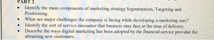 answer this about bank in simple Paragrap PART 2