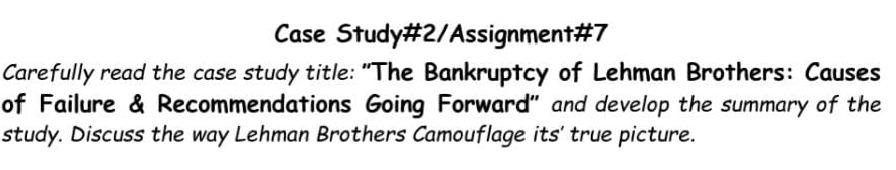 Question: Case study: please need summary of this