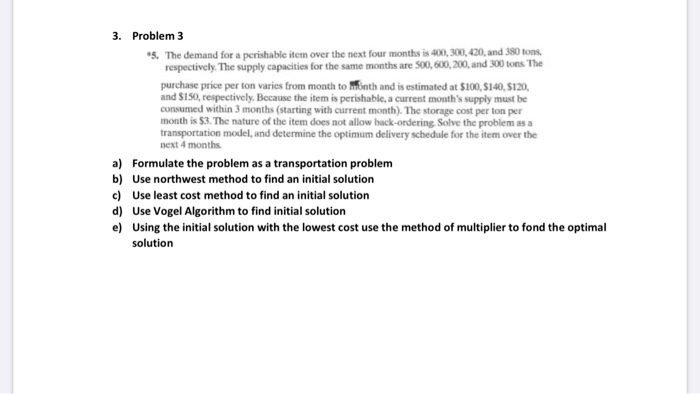3. Problem 3 5. The demand for a perishable item