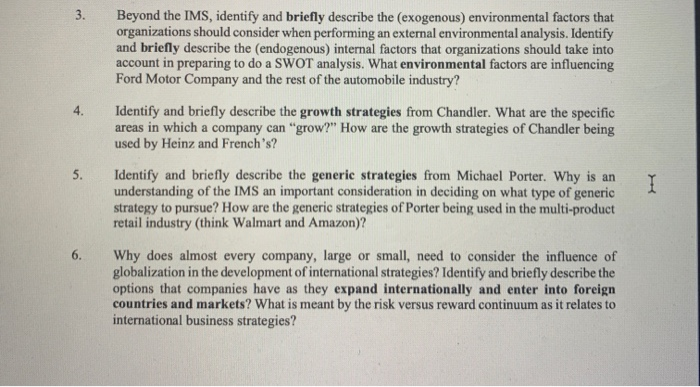 please answer thank you 3. 4. Beyond the IMS,