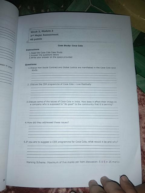 Week 2 Module 2 29 Major Assessment 40 points