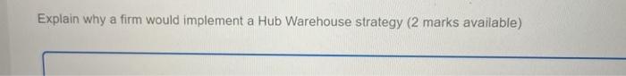 Explain why a firm would implement a Hub
