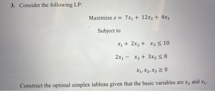 I need it to be solved in subsequent tableau. 3.