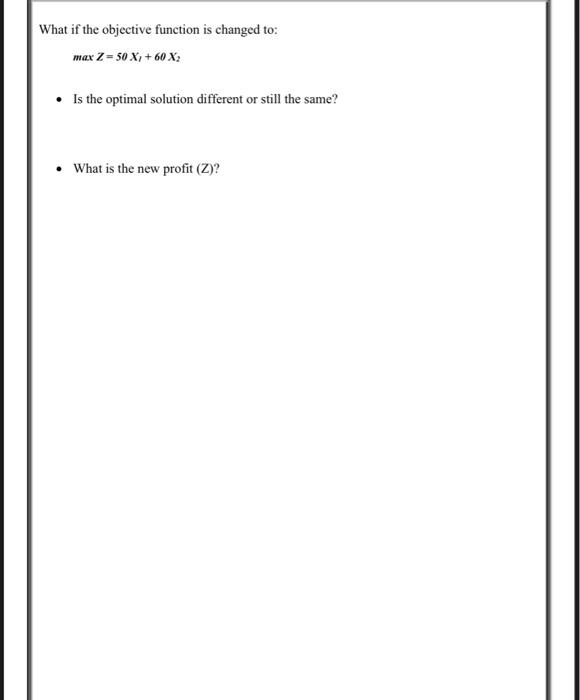 Find the optimum solution for the following