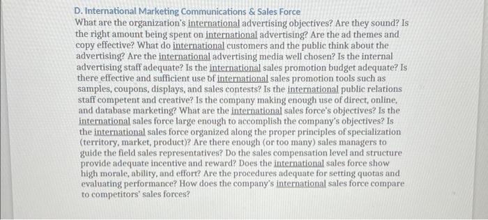 the company is amazon D. International Marketing