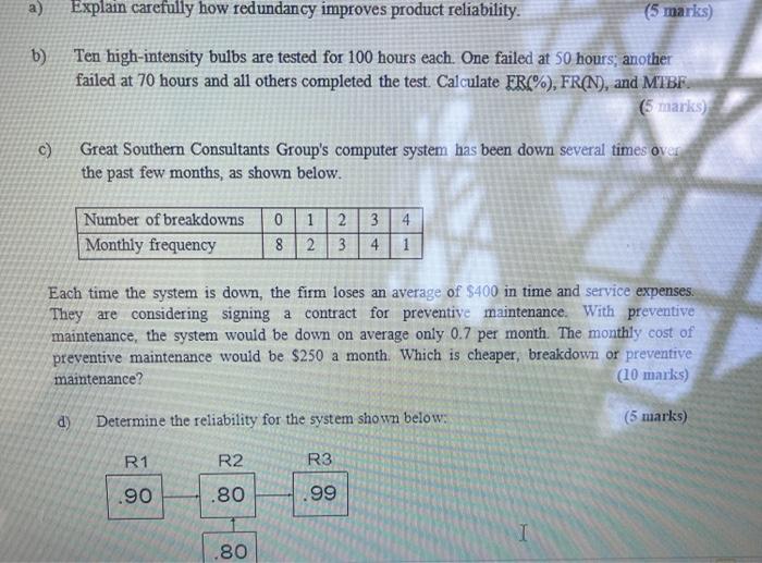 Explain carefully how redundancy improves product