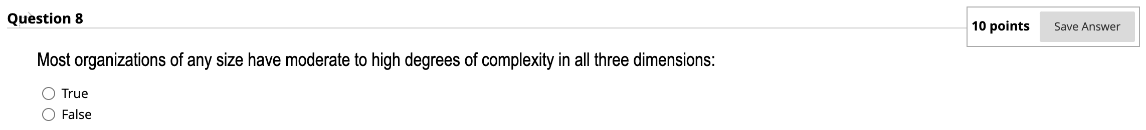 Question 8 10 points Save Answer Most