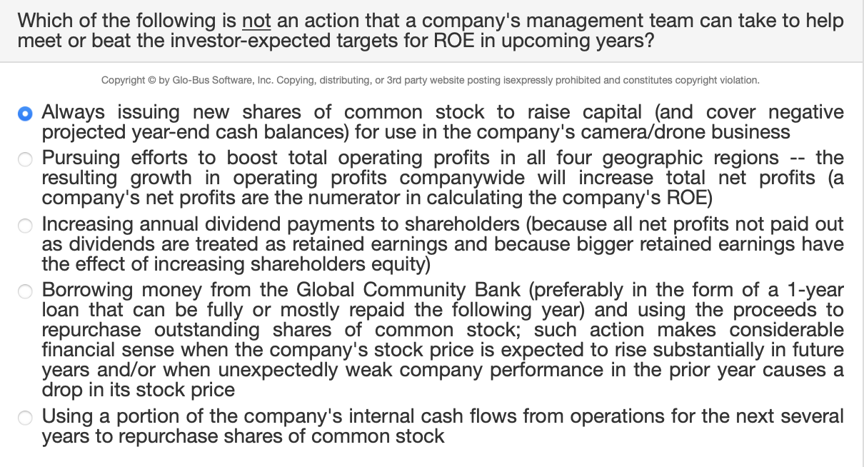 Which of the following is not an action that a