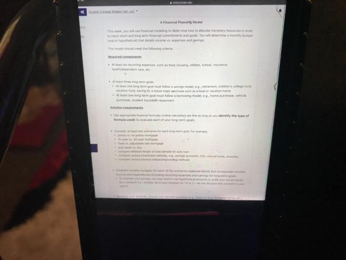 end A Financial Plannin Model The women to down