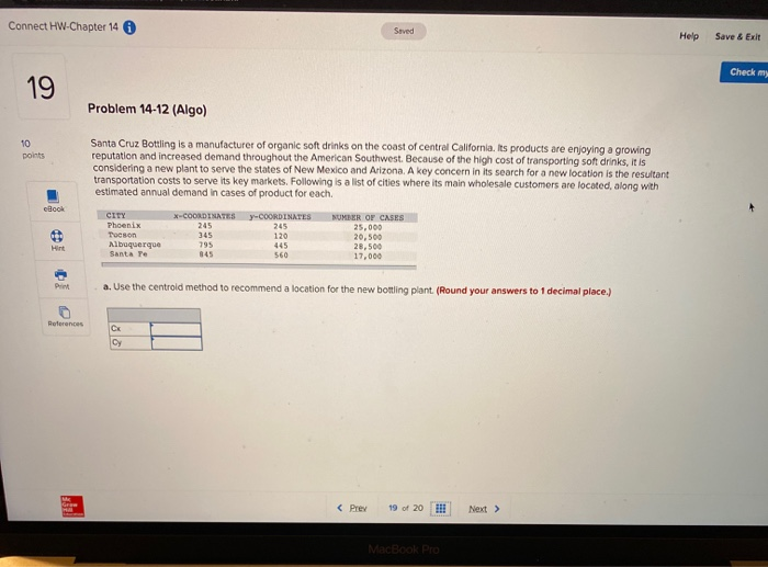 Connect HW-Chapter 14 6 Help Save & Exit Check