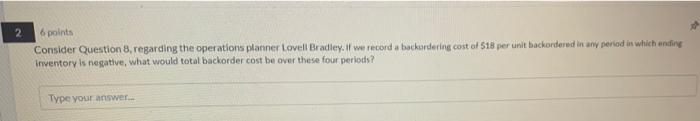 8. An operations planner, Lovell Bradley, is