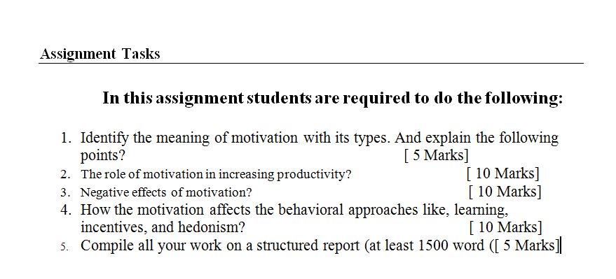 Assignment Tasks In this assignment students are