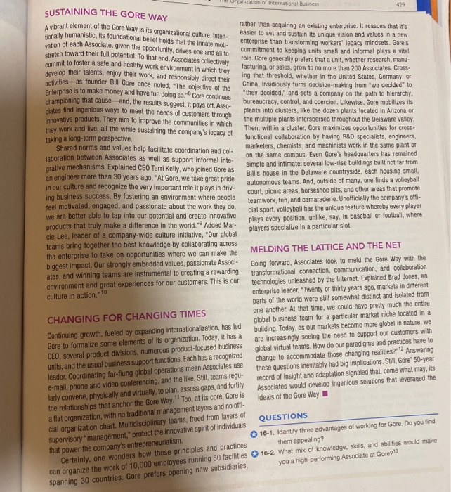 answer question 16-2 only CASE Organizing Global