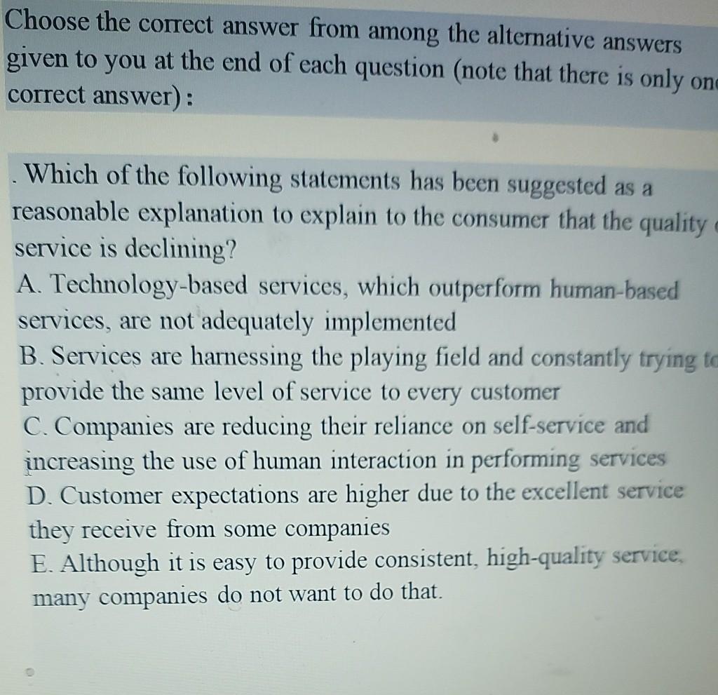 Choose the correct answer from among the