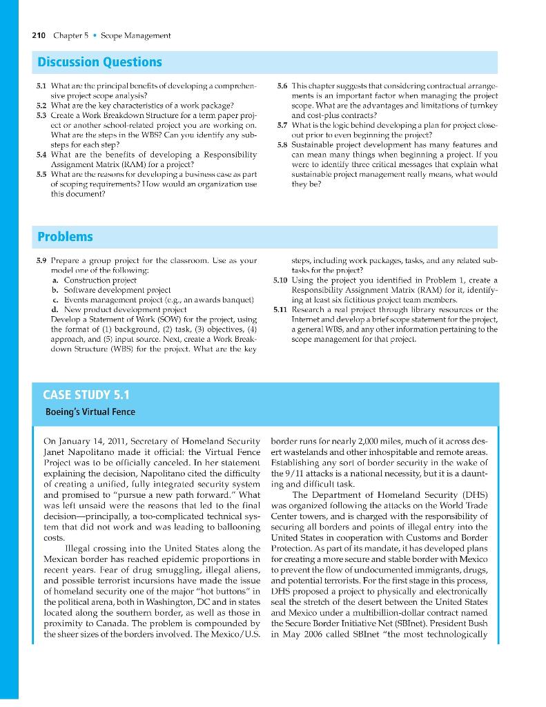 210 Chapter 5. Sepe Management Discussion