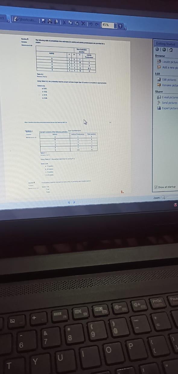 1 Shortcuts E EX 1.45 ? 7 Cietting Started II . .