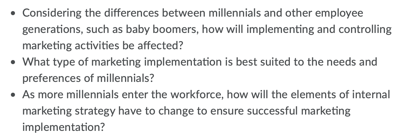Considering the differences between millennials