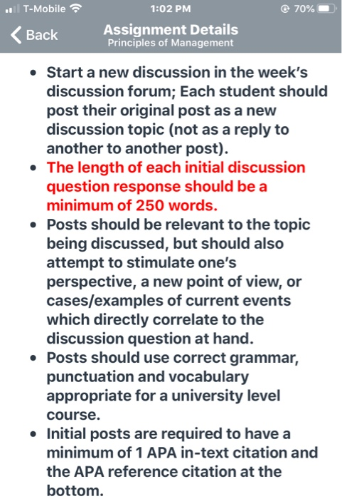 .. T-Mobile 70% 1:02 PM Assignment Details