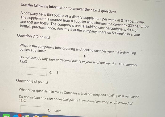 Use the fallowing information to answer the next