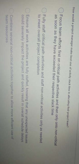 How would a project manager make best use of