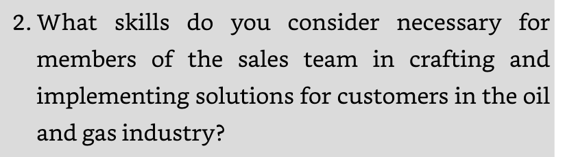 2. What skills do you consider necessary for