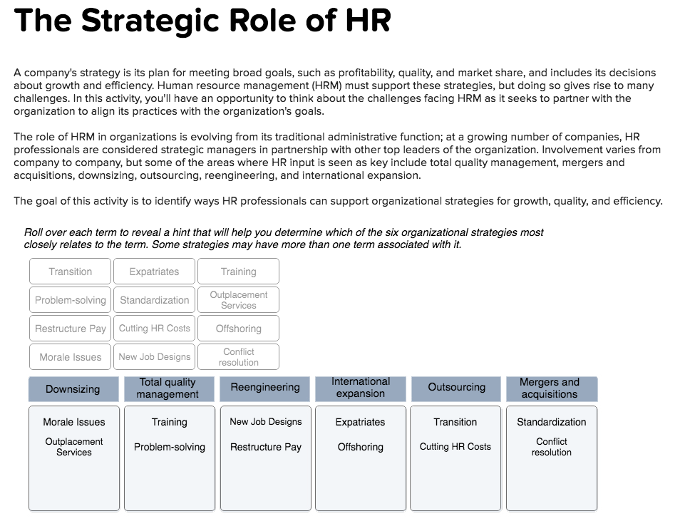 Correct? The Strategic Role of HR A company's