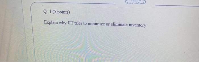 Explain why JIT tries to minimize or eliminate