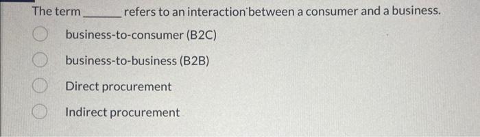 The term refers to an interaction between a