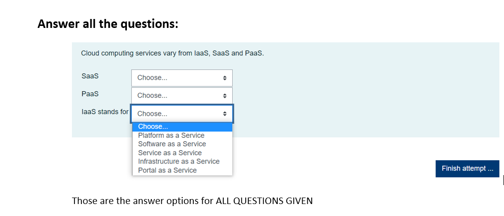 Answer all the questions: Cloud computing