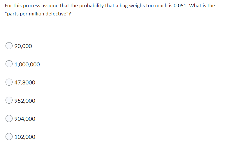 A potato chip filling process has a lower