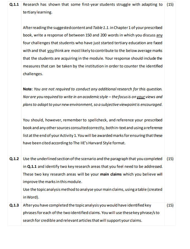 PLEASE PLEASE URGENT 1.1 - 1.2 - 1.3 Research has