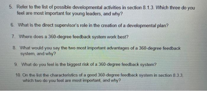 8.1.3 Developmental Activities There are several